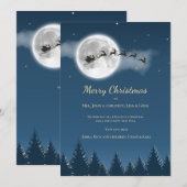 Carte de vœux de pleine lune de Noël (Devant / Derrière)