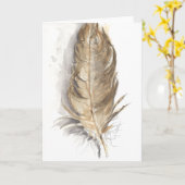 Carte de voeux de "plume" (Fleur jaune)