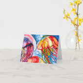 Carte de voeux de poisson à la gelée vierge (Fleur jaune)