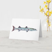 Carte de voeux de poisson Barracuda (Fleur jaune)