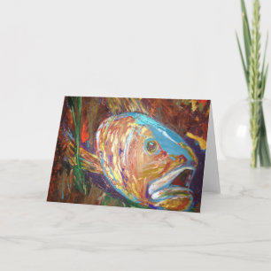 Carte de voeux de poisson, enveloppes incluses