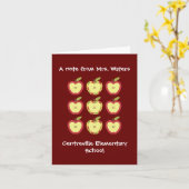 Carte de voeux de pommes d'automne de chute (Fleur jaune)