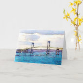 Carte de voeux de pont de Newport (Fleur jaune)