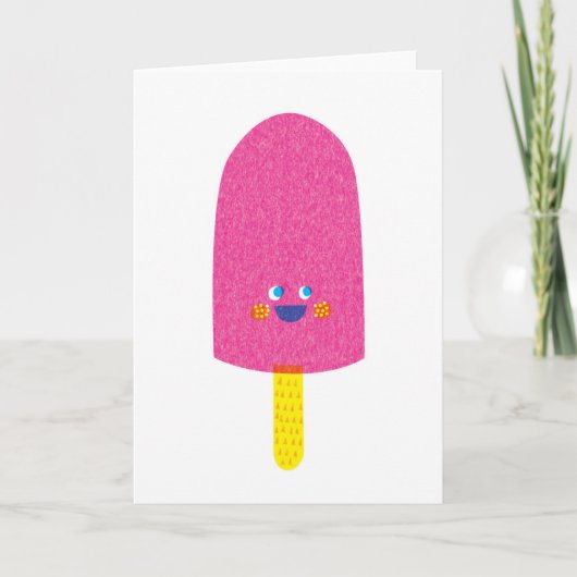 Carte de voeux de Popsicle de fraise (Devant)
