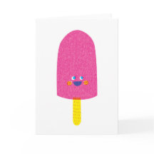 Carte de voeux de Popsicle de fraise