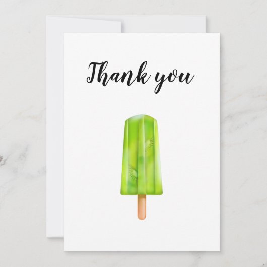 Carte de voeux de popsicles de kiwi de Merci (Devant)