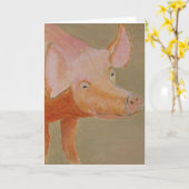 Carte de voeux de porc (Fleur jaune)