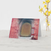 Carte de voeux de porte de temple bouddhiste (Fleur jaune)