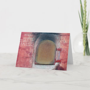 Carte de voeux de porte de temple bouddhiste