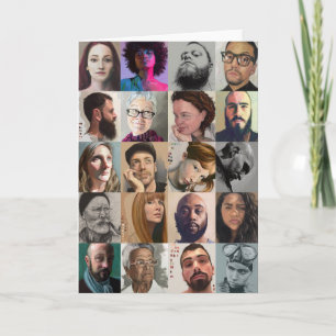 Carte de voeux de portrait d'art - dessin et