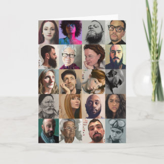 Carte de voeux de portrait d'art - dessin et