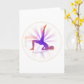 Carte de voeux de pose de yoga (pose de pont) (Fleur jaune)