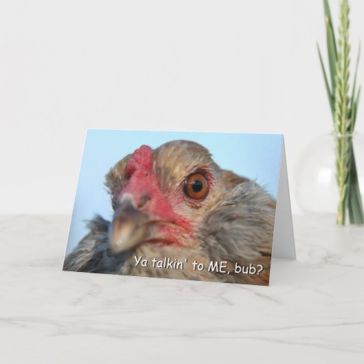 Carte de voeux de poulet en colère (Devant)