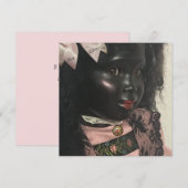 Carte de vœux de poupée noire précieuse (Devant / Derrière)