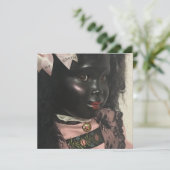 Carte de vœux de poupée noire précieuse (Debout devant)