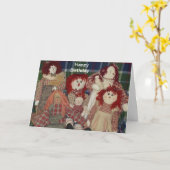 Carte de voeux de poupées de chiffon - (Fleur jaune)