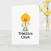 Carte de voeux de poussette de triathlon (Fleur jaune)