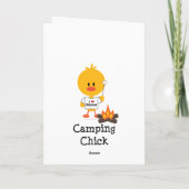 Carte de voeux de poussin de camping (Dos)