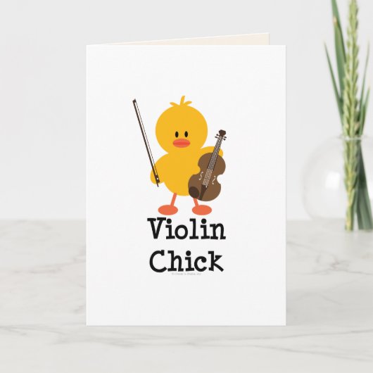 Carte de voeux de poussin de violon (Devant)