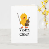 Carte de voeux de poussin de violon (Fleur jaune)