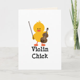Carte de voeux de poussin de violon