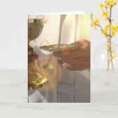 Carte de voeux de première communion (Fleur jaune)