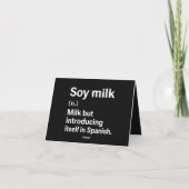 Carte de vœux de présentation espagnole au lait de (Dos)