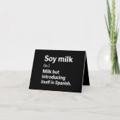 Carte de vœux de présentation espagnole au lait de (Devant)
