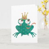 Carte de voeux de prince de grenouille (Fleur jaune)