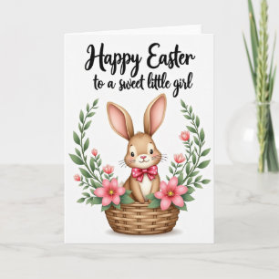 Carte de vœux de printemps avec un lapin mignon