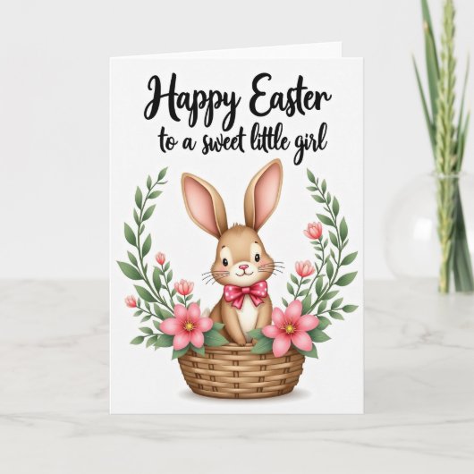 Carte de vœux de printemps avec un lapin mignon (Devant)