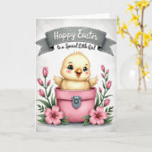 Carte de vœux de printemps Bébé Oiseau (Fleur jaune)