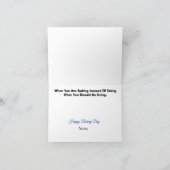 Carte de voeux de Procrastination de cuisson amusa (Intérieur)