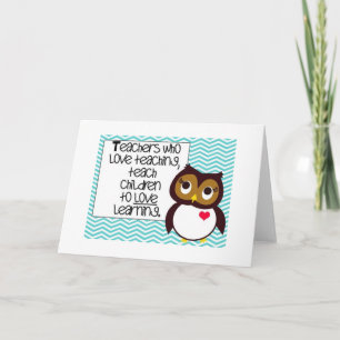 Carte de voeux de professeur de hibou