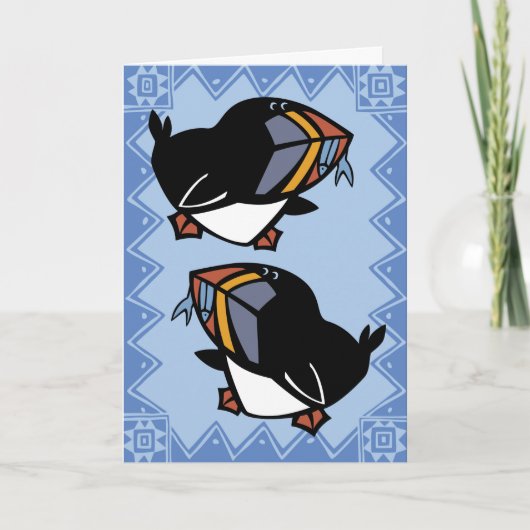Carte de voeux de Puffins de la faune (Devant)