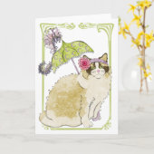 Carte de voeux de Ragdoll (Fleur jaune)