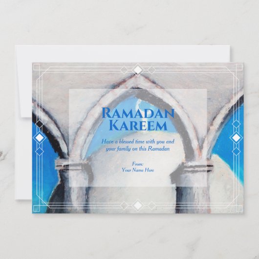 Carte de vœux de Ramadan dessin authentique au pas (Devant)