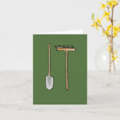 Carte de voeux de râteau et de pelle (Fleur jaune)