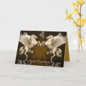 Carte de voeux de réflexions de Pegasus d'or (Fleur jaune)