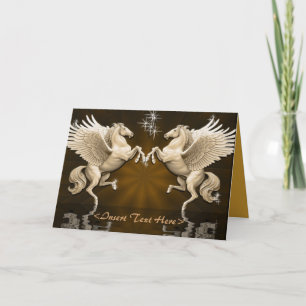 Carte de voeux de réflexions de Pegasus d'or