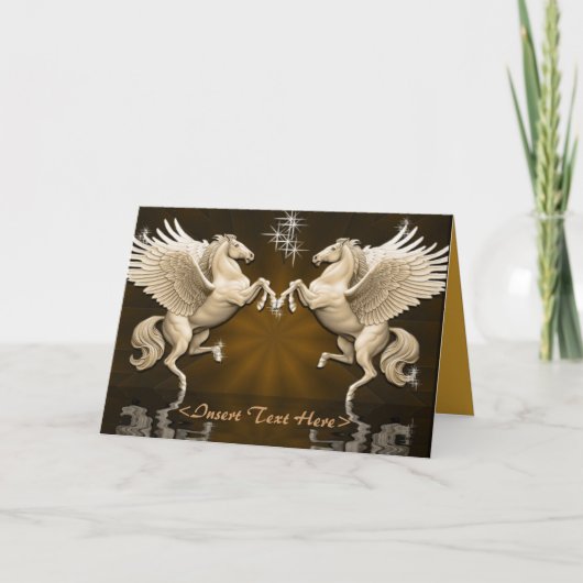Carte de voeux de réflexions de Pegasus d'or (Devant)