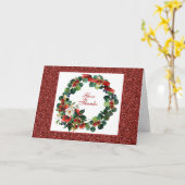 Carte de vœux de remerciement avec couronne en aqu (Fleur jaune)