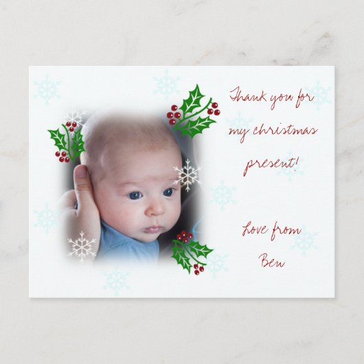 Carte de vœux de remerciement de Noël (Devant)