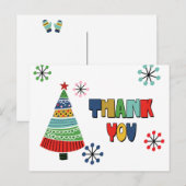 Carte de vœux de remerciement de Noël en couleur m (Devant / Derrière)