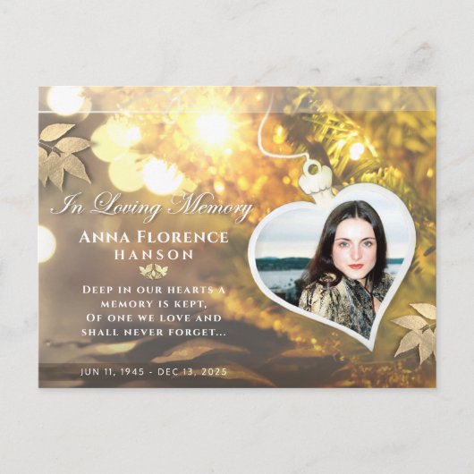 Carte de voeux de remerciement de vacances dorées (Devant)