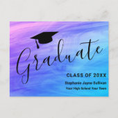 Carte de voeux de remise de diplôme rose violet po (Devant)