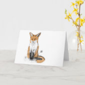 carte de voeux de renard (Fleur jaune)