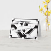 Carte de voeux de requin de poisson-marteau (Fleur jaune)