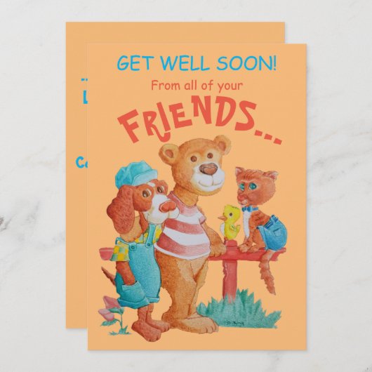 Carte de vœux de rétablissement. (Devant / Derrière)