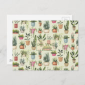 Carte de vœux de rétablissement avec plantes en po (Devant / Derrière)